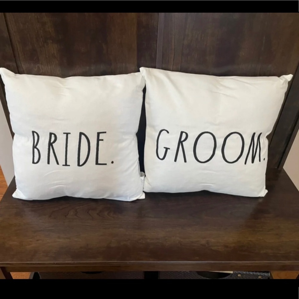 Rae Dunn BRIDE & GROOM pillows